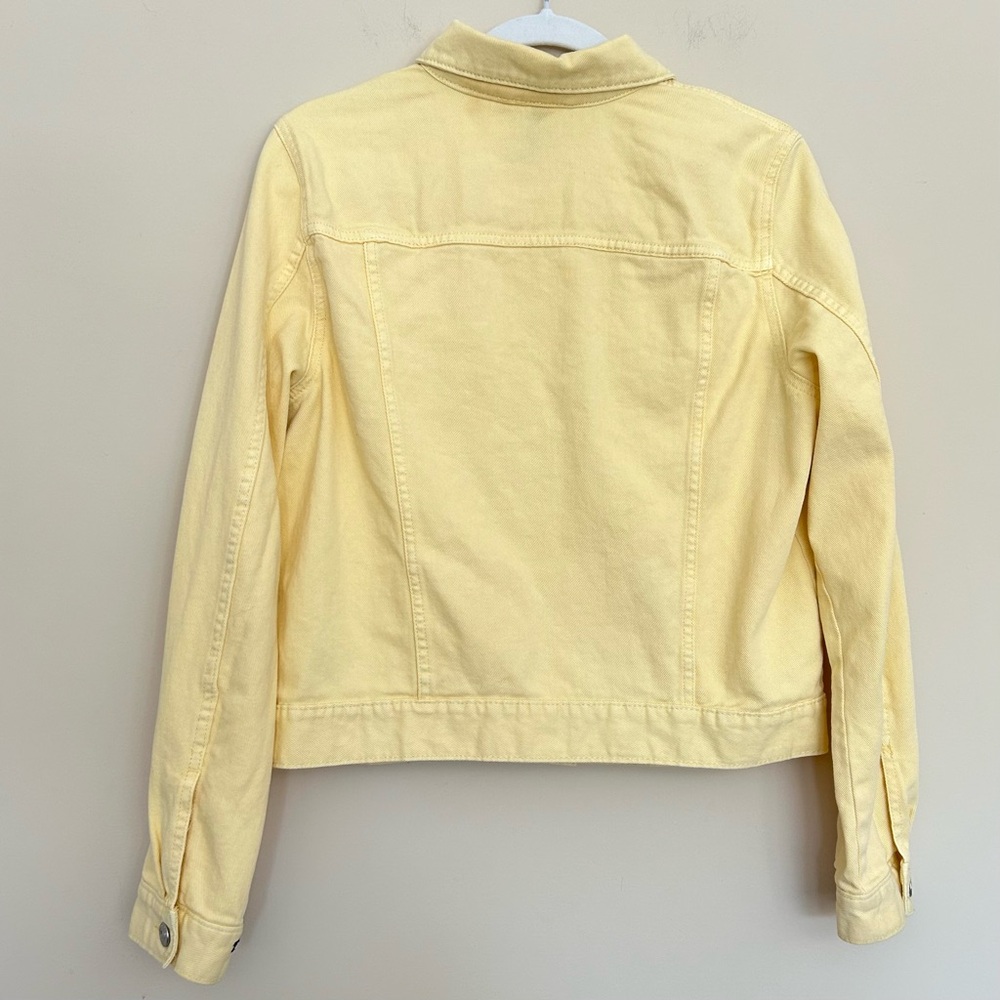 Divided by H&M Women’s Spring Yellow Cropped Denim Jean Jacket - Picture 9 of 11